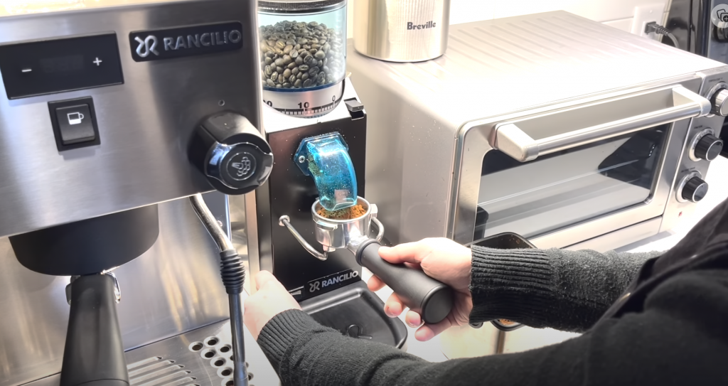 espresso coffee machine - coffee beans - grind